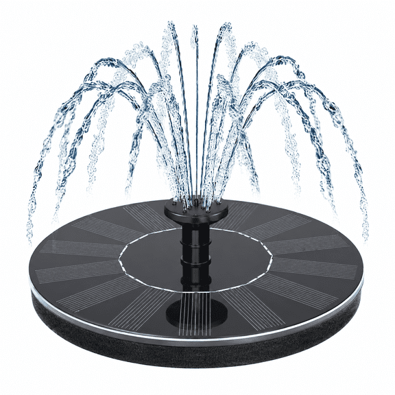 Chuenyan 1.4W Solar Fountain Pump for Bird Bath, 6 Nozzles, Free Standing Floating, for Garden Pond Pool Outdoor
