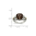 thumbnail image 3 of 3.10 Carat (Ctw) Cushion-Cut Smoky Quartz Ring in Antiqued Sterling Silver for Women, 3 of 6