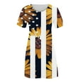thumbnail image 4 of OAVQHLG3B American flagSummer Dress for Women 4th of July Outfits for Women Summer Casual Boho Crewneck Short Sleeve Round-Neckl Print Beach Mini Dress, 4 of 5
