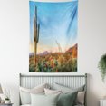 thumbnail image 4 of Saguaro Cactus Decor Wall Hanging Tapestry, Sun Goes Down in Desert Prickly-pear Cactus Southwest Texas National Park, Bedroom Living Room Dorm Accessories, 60 X 80 Inches, by Ambesonne, 4 of 5