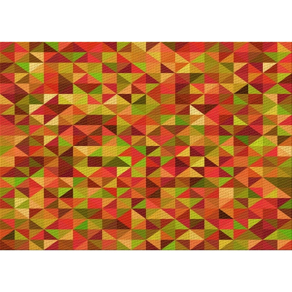 Ahgly Company Indoor Rectangle Patterned Orange Gold Area Rugs, 7' x 9'