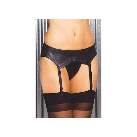 

Elegant Moments Basic Leather Garter Belt L9168 Black Leather