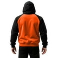 thumbnail image 5 of Pullover Hoodie for Men Classic Raglan Long Sleeve Drawstring Hooded Sweatshirt Kangaroo Pocket Casual Athletic Style Orange M, 5 of 5