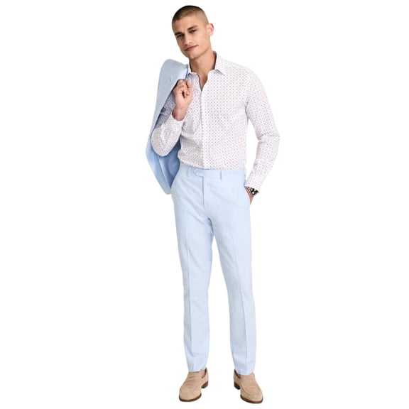 Bar Iii Mens Slim fit Dress Pants 34 / 34 Light Blue Solid Stretch