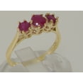 thumbnail image 2 of LBG British Made 18k Yellow Gold Natural Ruby Womens Promise Ring - 33 size options - Size 7, 2 of 6