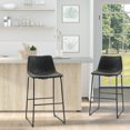thumbnail image 2 of HOMCOM Bar Stools Set of 2, Bar Height Barstools with Back, Dark Grey, 2 of 10