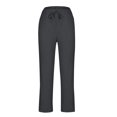 thumbnail image 4 of Sakmal Trousers Pants Trendy Pants for Women 2024 Gray Ankle Solid Knot with Pockets Ladies Pants, 4 of 6