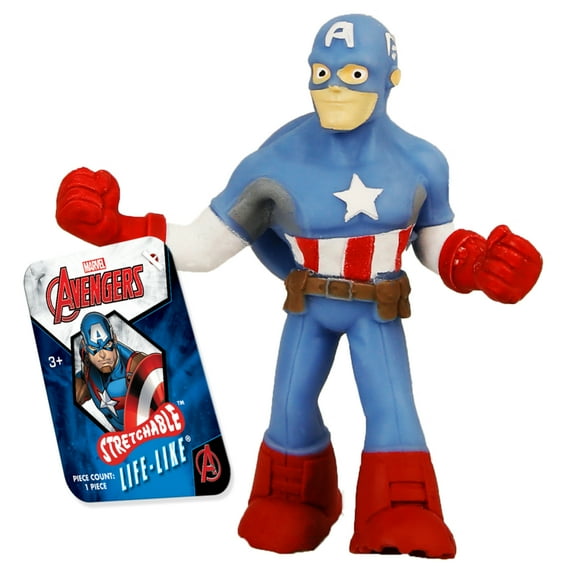 Ja-Ru Marvel Life-like Realistic Captain America Stretchy Character Action Figure(Selections May Vary)