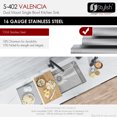 thumbnail image 3 of Stylish Dual Mount 31" Stainless Steel Single Bowl Kitchen Sink with Strainer S-402, 3 of 11