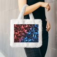 thumbnail image 6 of Honeii Red And Blue Lightning Print Fluffy Shoulder Bag Plush Bags Women Ladies Tote Bag Fluffy Furry Purse Handbag for Autumn and Winter, 6 of 7
