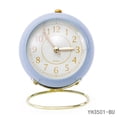 thumbnail image 3 of 3.5Inch Metal Alarm Clock Round Desktop Quartz Clock Bedside Decoration Gray green, 3 of 8