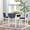 White+Blue, variant on DRNANLIT 3-Piece Wood Counter Height Drop Leaf Dining Table Set with 2 Upholstered Chairs for Small Space, Brown