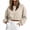 Khaki21, variant on Shirts for Women Solid Crew Neck Cropped Sweatshirt, Loose Bubble Long Sleeve Pullover Top, No Pocket Short Crop Hoodie-Free Blouse for Fall Winter Shirts for Women