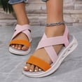 thumbnail image 4 of Willtoo Women's Comfortable Walking Sandals Slingback Lightweight Elastic Ankle Strap Low Wedges Walking Sandals Comfortable Slip On Casual Shoes, 4 of 5