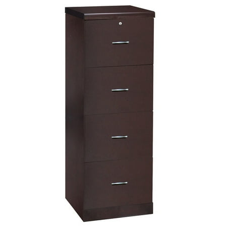 4 Drawer Vertical Wood Lockable Filing Cabinet Espresso