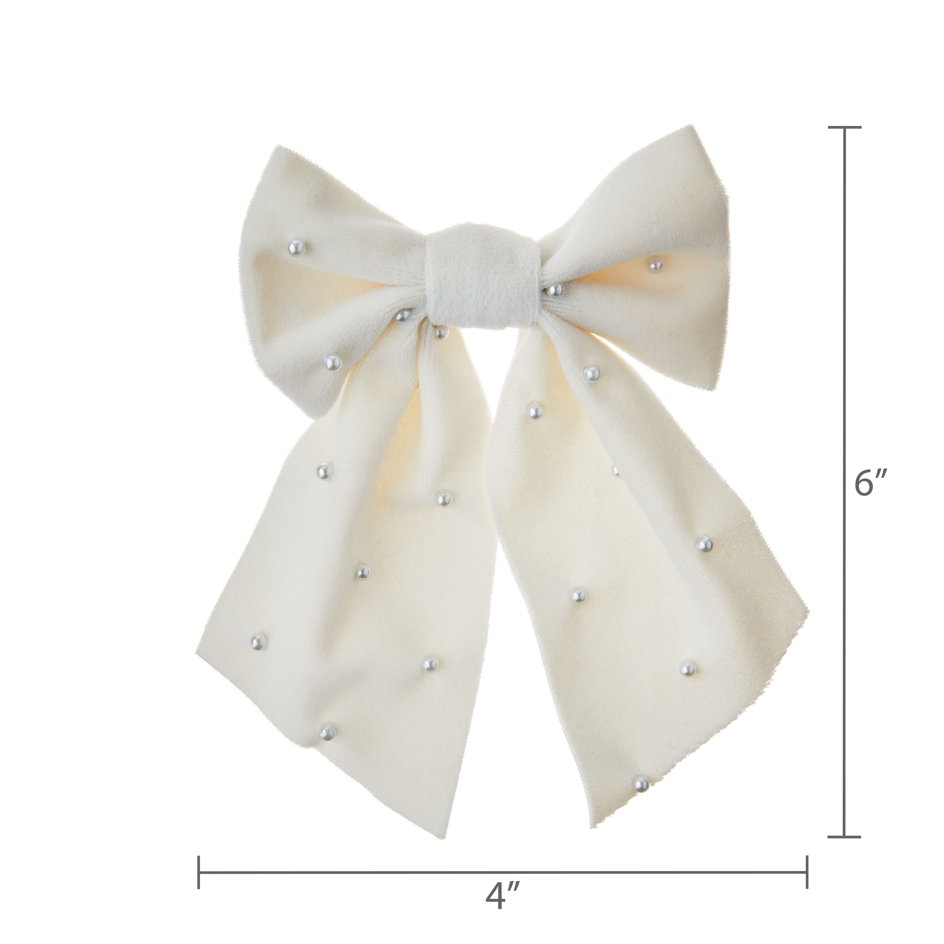 Ivory Pearl Beaded Decorative Bow, 6", 2 Count, by My Texas House