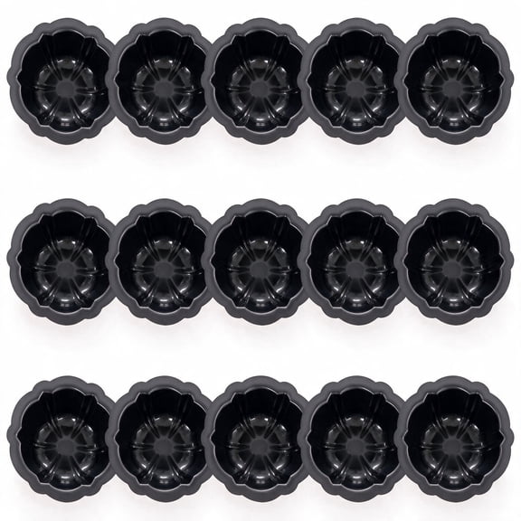 15 Pcs Mini Pumpkin Cake Molds, Carbon Steel Non-Stick Fluted Baking Pans, Reusable Flower Edge Cupcake Molds For Home Bakers And Bakery Shop Production