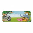 thumbnail image 1 of Animal Computer Mouse Pad, Kids Design Children Nursery Room Safari Themed Cartoon Animals Image Artwork Print, Rectangle Non-Slip Rubber Mousepad Large, 31" x 12", Multicolor, by Ambesonne, 1 of 2