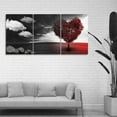 thumbnail image 3 of Wall26-3 Piece Canvas Wall Art-Heart Shape Tree Black and White Abstract Art for Living Room -Giclee Painting Wall Bedroom Living House Decoration Home Art - 24"x36" x 3 Panels, 3 of 4