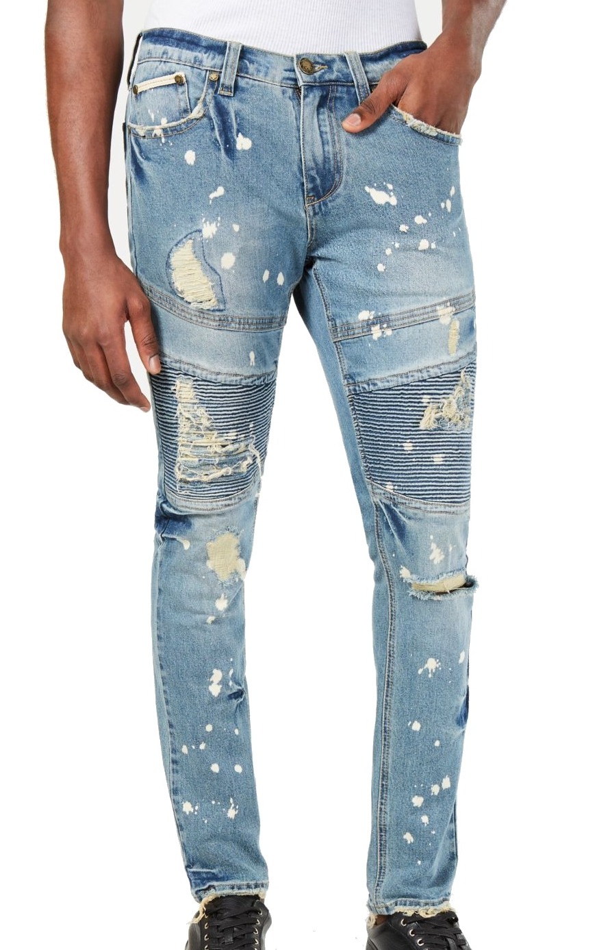 Heritage America Mens Skinny Moto Jean 
