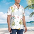 thumbnail image 3 of Disketp Hawaiian Shirts For Men,Green Blue Avocado Print Mens Casual Short Sleeve Button Down Shirts Beach Shirt, 3 of 7