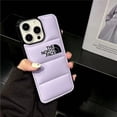 thumbnail image 4 of High quality for iPhone 17/16/15/14/13/12/11 (Pro Plus Pro Max ) Phonecases The North Face Creative Feather filler Mobile Phone Case Light purple, 4 of 6