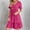 Hot Pink, variant on Yteetum Dresses for Women Pleated High Waist Lace Dresses Ladies Spring and Summer V-Neck Loose Solid Color Casual Comfortable Dress