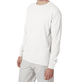 thumbnail image 3 of Hanes Men's Beefy-T Long Sleeve T-Shirt, Comfortable Crew Neck Classic Fit Tee, White, S, 3 of 5