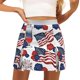 thumbnail image 2 of Gibobby faldas cargo Falda corta plisada informal con estampado del Día de la Independencia para mujer(Blanco, L), 2 of 4