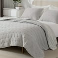 thumbnail image 4 of Cotton Reversible 3 Piece Quilt Set light Grey - Queen, 4 of 5