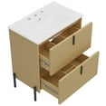thumbnail image 2 of Christopher Knight Home 30" Bathroom Vanity with Sink, Soft-Close Drawers, Fluted Design, Natural, 2 of 9