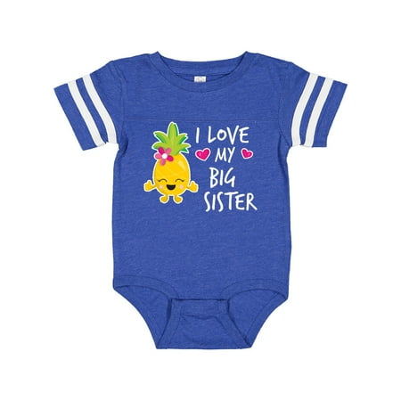 

Inktastic I Love My Big Sister with Pineapple Gift Baby Girl Bodysuit