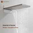 thumbnail image 4 of Mondawe Thermostatic Shower System,3 Functions Wall Mount Luxury Rainfall Shower Head with Handheld Sprayer, Wall Mounted, Solid Brass, Rough-in Valve Body and Trim Included, 4 of 8