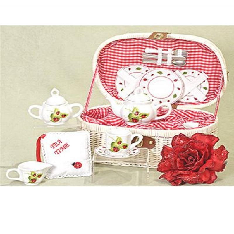 ladybug tea set basket