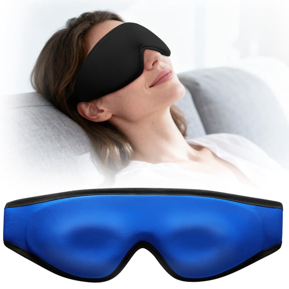 Contoured Ice Eye Mask: Cooling Gel Cold Compress for Puffy Eyes, Dark Circles, Sinus Pain & Eye Strain, Reusable Relief, Fits All Head Sizes, Daily Eye Care