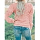 thumbnail image 3 of Suéter de Punto Gibobby Casual de color sólido hueco para mujer Rosa XL, 3 of 5