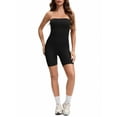 thumbnail image 2 of INSPIRE CHIC Women's Tube Top Shapewear Bodysuits Tummy Control Butt Lifter Body Shaper Strapless Mid Thigh Jumpsuit S Black, 2 of 5