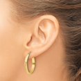 thumbnail image 4 of FJC Finejewelers 14 kt Yellow Gold Polished Bright Cut Oval Earrings Hoops, 4 of 6
