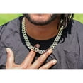 thumbnail image 6 of Boss Up and Flex with Bling'ed Out Hip Hop Jewelry - ZZ Miami Cuban Necklace and Bracelet with Unique Lock and Iced Out Diamonds !! The Perfect Drip !! - ZZ SP Lock Gold N -18", 6 of 10