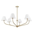 thumbnail image 4 of XAV-B9319-VG-WH Crystorama Lighting Xavier - 6 Light Chandelier-16.5 Inch Tall and 48 Inch Wide-Vibrant Gold/White Finish, 4 of 7