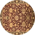 thumbnail image 1 of Ahgly Company Indoor Round Oriental Brown Industrial Area Rugs, 6' Round, 1 of 4