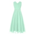thumbnail image 6 of Miutii Kids Girls Shiny Rhinestones Birthday Party Dress Sleeveless V Neck Wedding Bridesmaid Dress Mint Green 8, 6 of 9