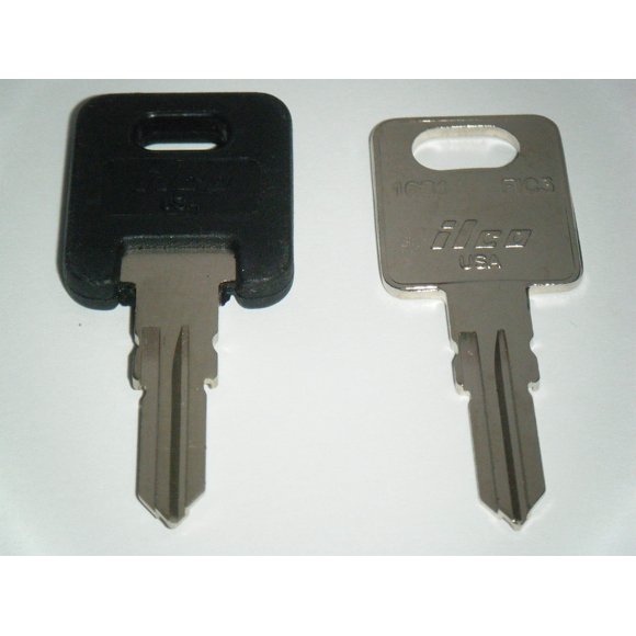HF326 Llaves para vehículos recreativos Ilco RV Motorhome Llaves para remolques 1 parte superior negra y 1 corte de metal a HF326 Llaves de trabajo Remolque de viaje Casa rodante Llaves para transport