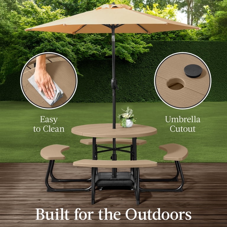 best patio picnic table with umbrella hole 30x60 Dining JJ-T146120-  Church Chairs 4 Less Crafted with an all Round Picnic Table Set with