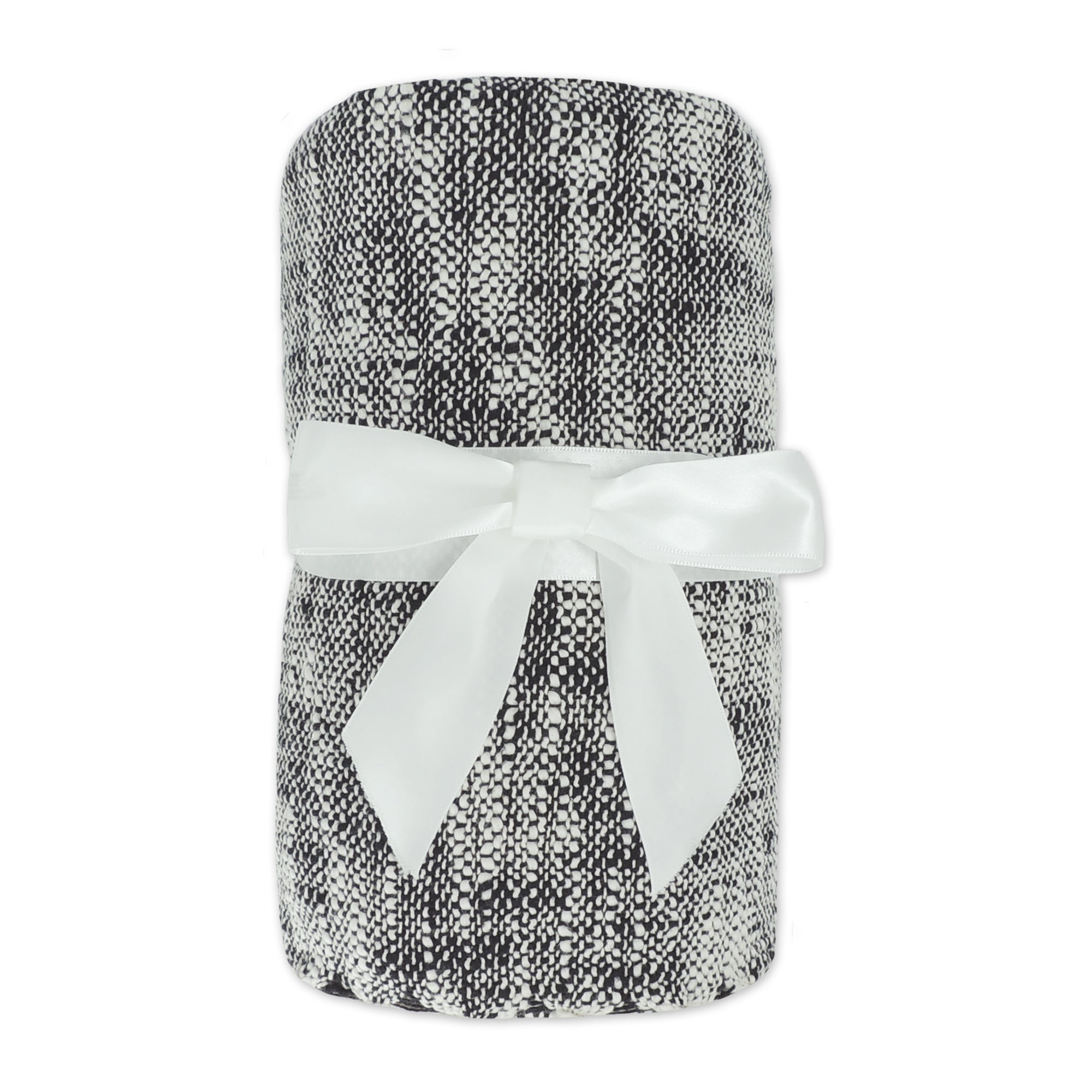 Ox Bay Black/Ivory Distressed Cotton Adult Throw Blanket, 50" x 60"