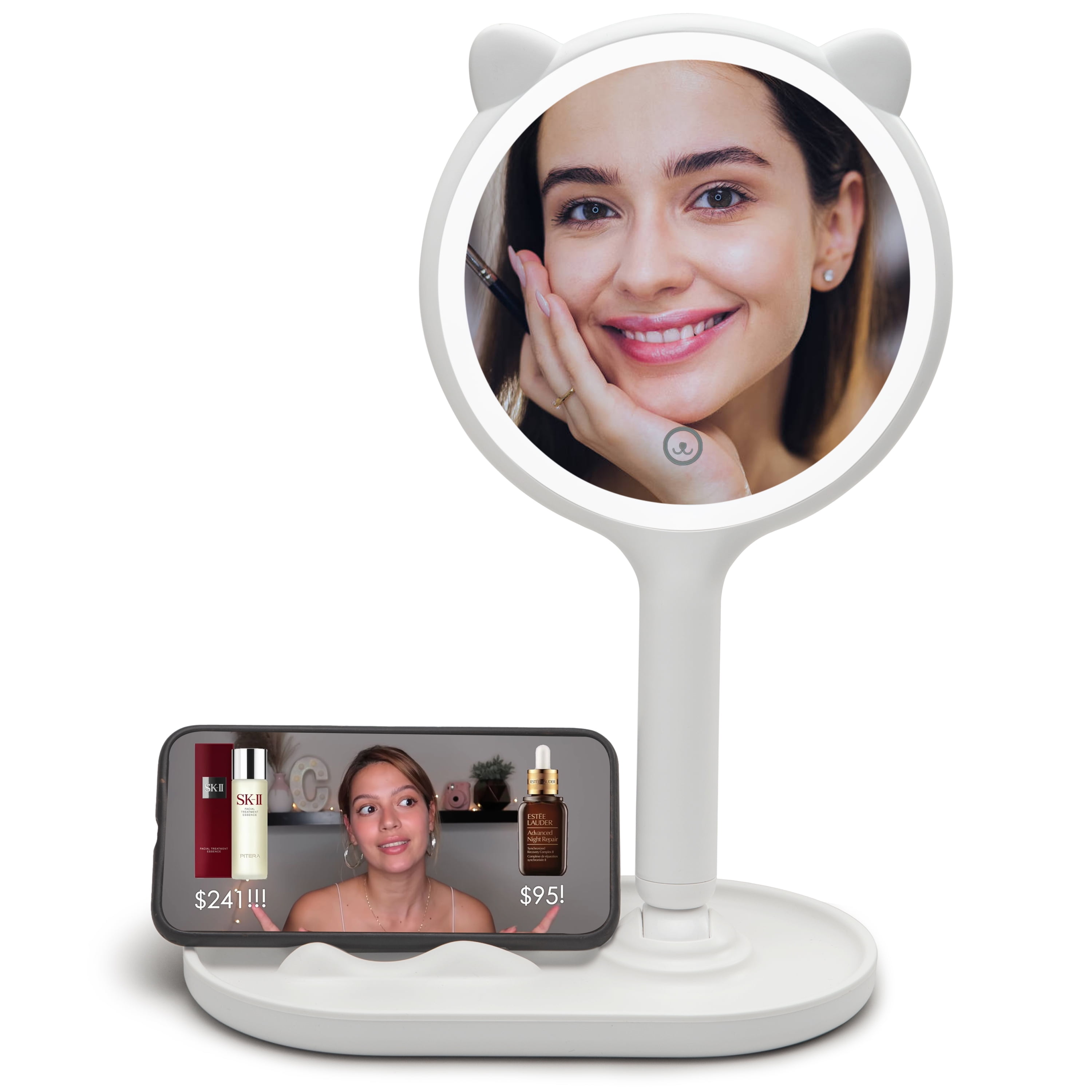 Lighted Makeup Mirror with Led Lights&3X Magnifying,SGUTEN Small 3