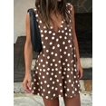 thumbnail image 2 of Women Sleeveless V‑Neck Cotton‑Linen A‑Line Mini Dress, Casual Flowy Short Sundress For Beach Vacation Spring‑Summer Daily Wear, 2 of 14