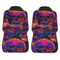 thumbnail image 5 of XMXT 2Pcs Car Seat Cover Decor Protector, Neon Color Skull Bucket Auto Front Seats Covers Fits for Cars SUVs Trucks, Universal Fit, 5 of 9