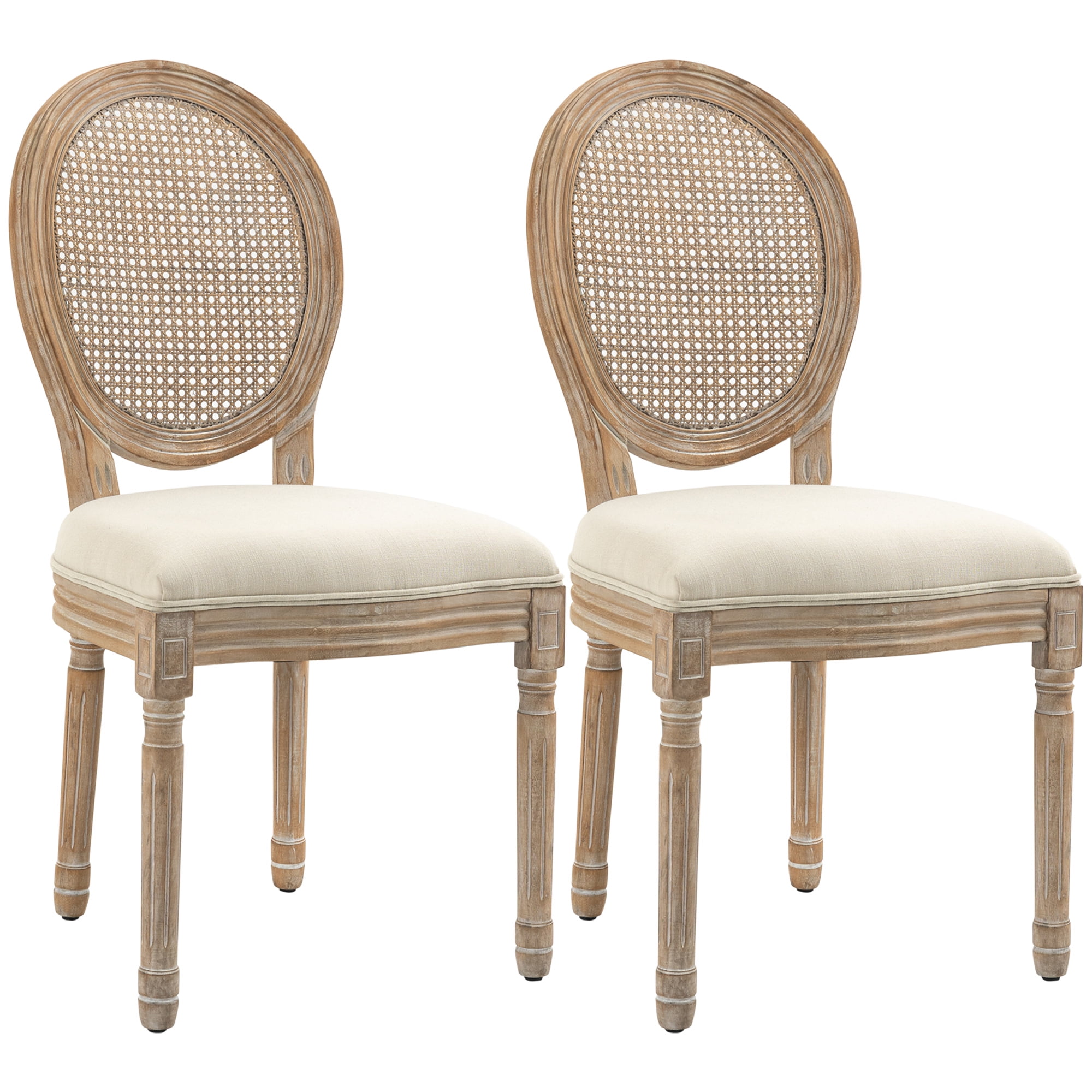FrenchStyle Upholstered Dining Chair Set, Armless Accent Side