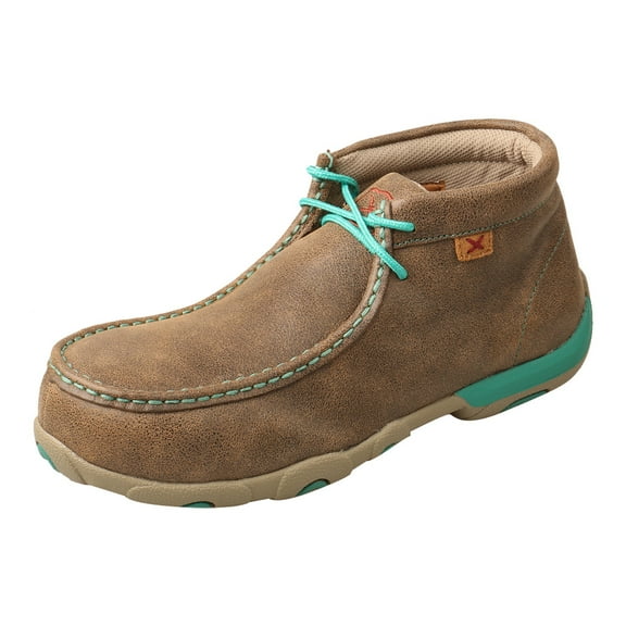TWISTED X Adult Female Work Driving Moccasins, Color: Bomber/Turquoise, Size: 8.5, Width: M